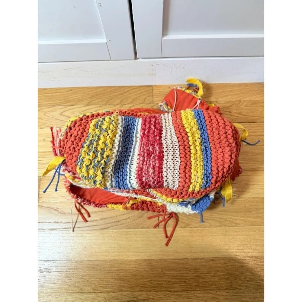 NEW FREE PEOPLE MULTICOLOR CROCHET NORTHBOUND HOBO CROSSBODY BAG BOHO FRINGE